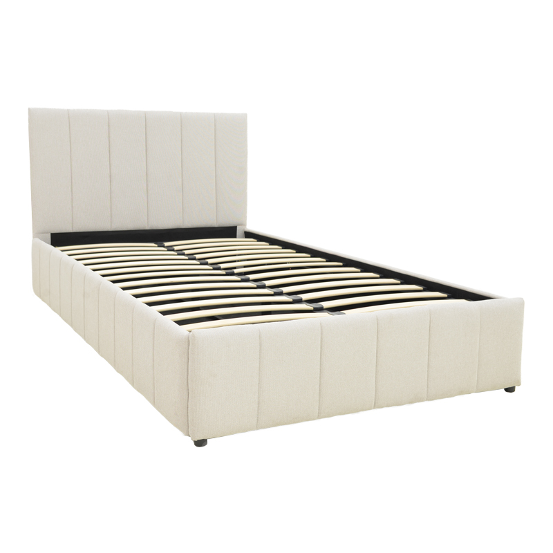 388-000019 Snuggle  bed with storage space, fabric beige120x200cm - Слика 1