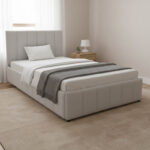 Snuggle  bed with storage space, fabric grey120x200cm - Image 2