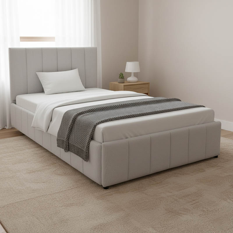 388-000020-1 Snuggle  bed with storage space, fabric grey120x200cm - Image 2
