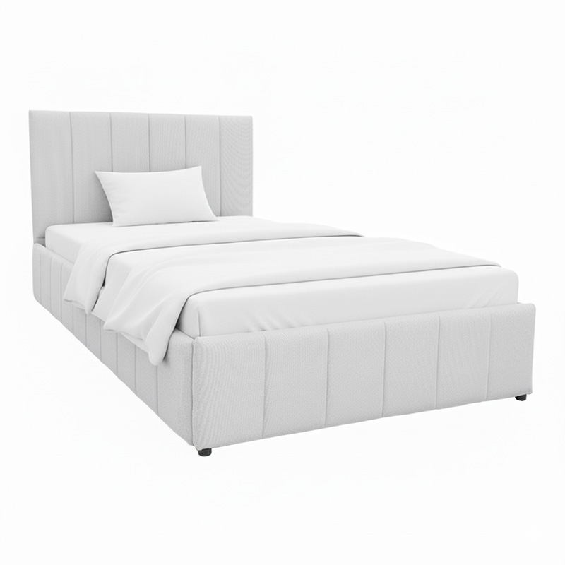 388-000020 Snuggle  bed with storage space, fabric grey120x200cm - Image 1