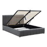Snuggle  bed with storage space, velvet, anthracite 160x200cm - Image 3