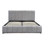Snuggle  bed with storage space, velvet, grey 160x200cm - Слика 5