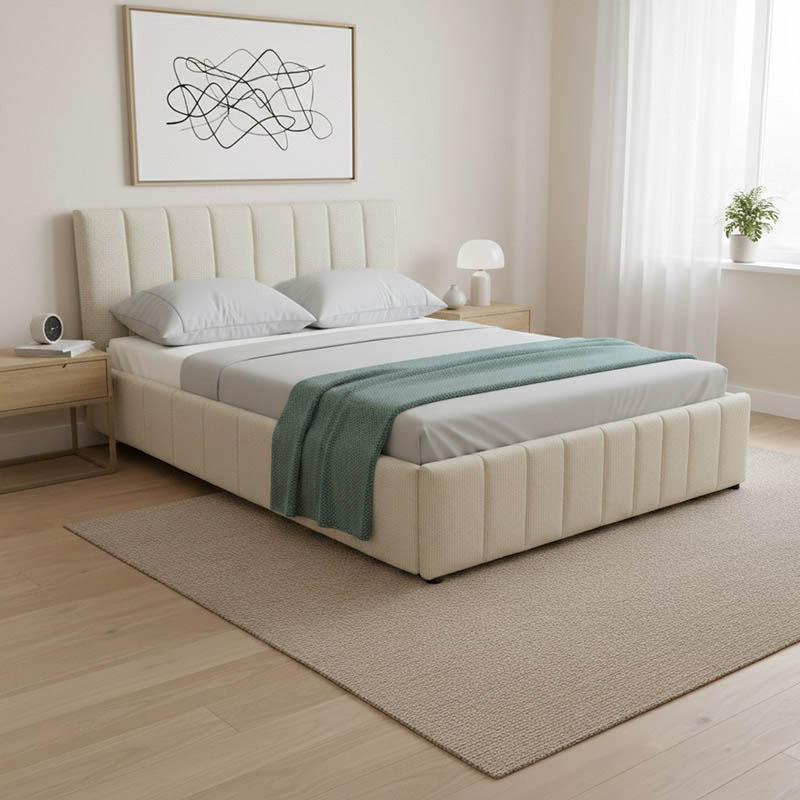 388-000023-1 Snuggle  bed with storage space, fabric beige160x200cm - Слика 2