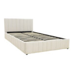 Snuggle  bed with storage space, fabric beige160x200cm - Слика 3