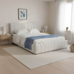 Snuggle  bed with storage space, fabric grey 160x200cm - Слика 2