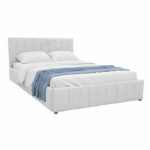 Snuggle  bed with storage space, fabric grey 160x200cm