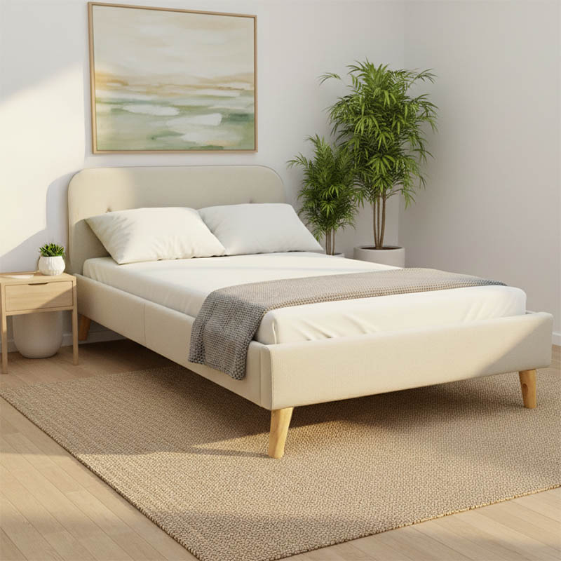 388-000027-1 LumiLux bed beige fabric, 160x200cm - Слика 2