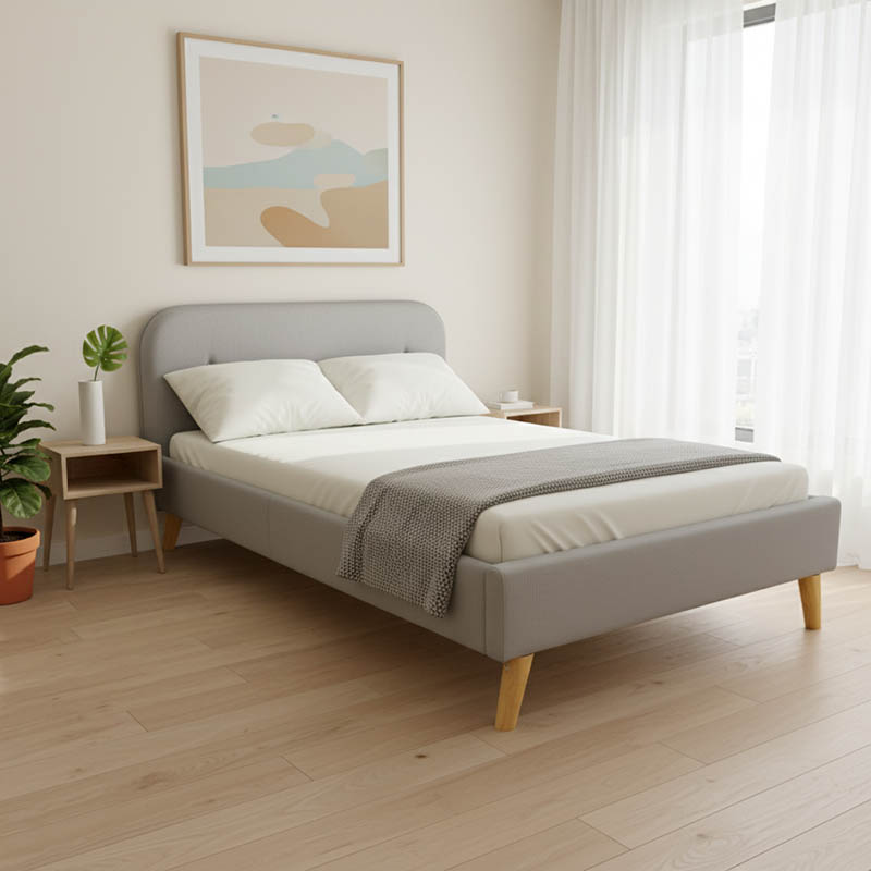 388-000028-1 LumiLux bed grey fabric, 160x200cm - Слика 2