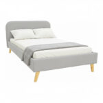 LumiLux bed grey fabric, 160x200cm