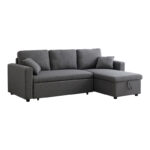 Kamore corner reversible sofa bed with storage space anthracite fabric 223x146x85cm