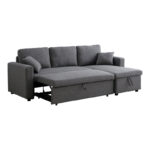 Kamore corner reversible sofa bed with storage space anthracite fabric 223x146x85cm - Image 3