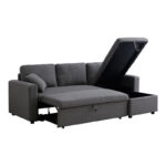 Kamore corner reversible sofa bed with storage space anthracite fabric 223x146x85cm - Image 4