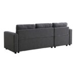 Kamore corner reversible sofa bed with storage space anthracite fabric 223x146x85cm - Image 5
