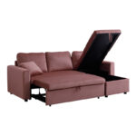 Kamore corner reversible sofa bed with storage space velvet rotten apple 223x146x85cm - Image 4