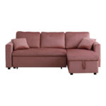 Kamore corner reversible sofa bed with storage space velvet rotten apple 223x146x85cm - Image 5