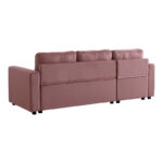 Kamore corner reversible sofa bed with storage space velvet rotten apple 223x146x85cm - Image 6