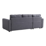 Kamore corner reversible sofa bed with storage space grey fabric 223x146x85cm - Image 6
