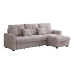 Comfie corner reversible sofa bed with storage space beige fabric 260x156x98cm