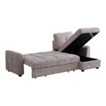 Comfie corner reversible sofa bed with storage space beige fabric 260x156x98cm - Image 4