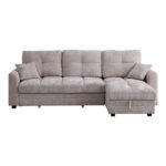 Comfie corner reversible sofa bed with storage space beige fabric 260x156x98cm - Image 5