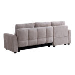 Comfie corner reversible sofa bed with storage space beige fabric 260x156x98cm - Image 6
