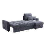 Comfie corner reversible sofa bed with storage space dark grey fabric 260x156x98cm - Image 3