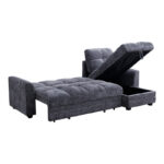 Comfie corner reversible sofa bed with storage space dark grey fabric 260x156x98cm - Image 4