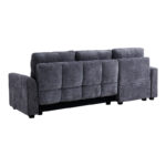 Comfie corner reversible sofa bed with storage space dark grey fabric 260x156x98cm - Image 6