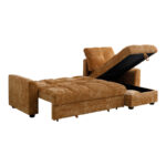 Comfie corner reversible sofa bed with storage space camel fabric 260x156x98cm - Image 4