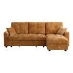 Comfie corner reversible sofa bed with storage space camel fabric 260x156x98cm - Image 5