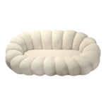 Sofa Embrace boucle fabric in beige shade 180x105x65cm - Image 2