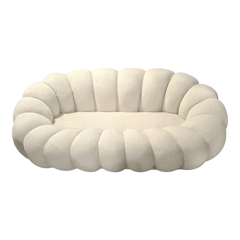 392-000001-1 Sofa Embrace boucle fabric in beige shade 180x105x65cm - Image 2