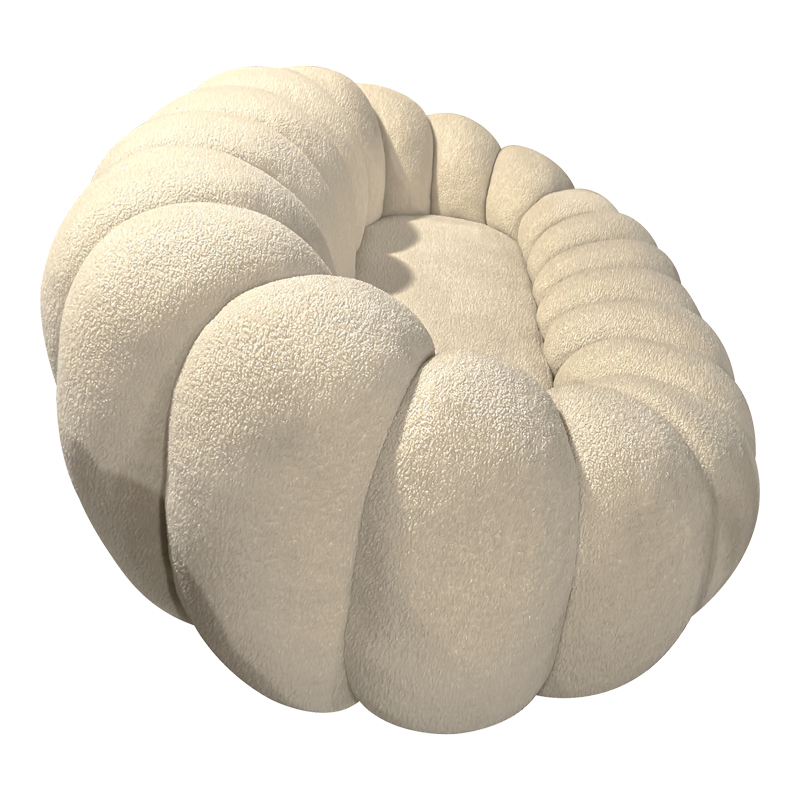 392-000001-2 Sofa Embrace boucle fabric in beige shade 180x105x65cm - Image 3