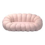 Sofa Embrace boucle fabric in pink shade 180x105x65cm - Слика 3