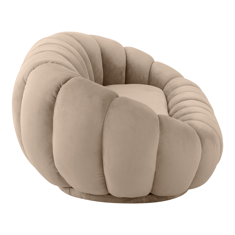 392-000004-1 Sofa Embrace velvet in beige shade 180x105x65cm - Image 2