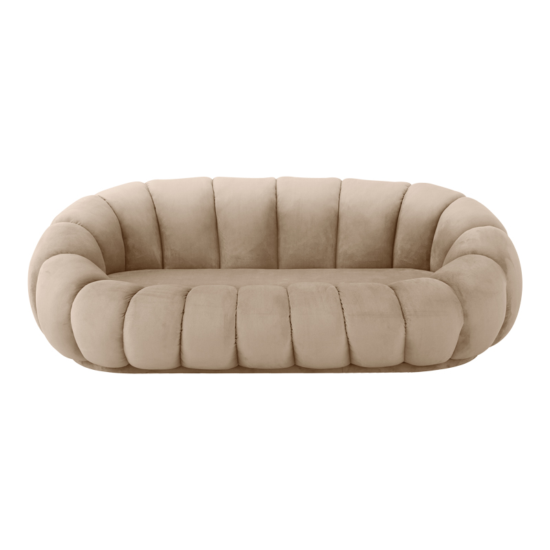 392-000004-2 Sofa Embrace velvet in beige shade 180x105x65cm - Image 3