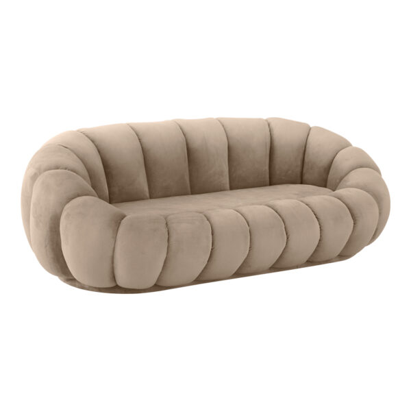 Sofa Embrace velvet in beige shade 180x105x65cm