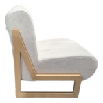 Cocoon armchair, fabric in white - legs in natural shade 65x75x77cm - Слика 2