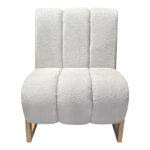 Cocoon armchair, fabric in white - legs in natural shade 65x75x77cm - Слика 3