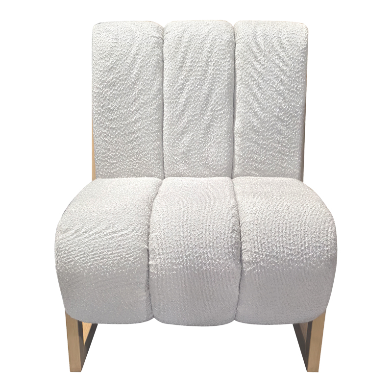 392-000007-2 Cocoon armchair, fabric in white - legs in natural shade 65x75x77cm - Слика 3
