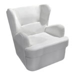 Regalo velvet armchair in white shade 75x88x85cm