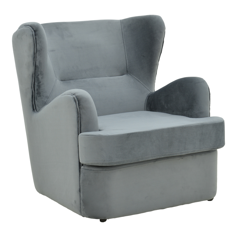 392-000009 Regalo velvet armchair in anthracite shade 75x88x85cm - Слика 1