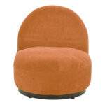 Zenny swivel armchair fabric in terracotta color 64x85x68cm - Image 4