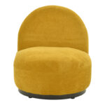 Zenny swivel armchair fabric in yellow shade 64x85x68cm - Image 4