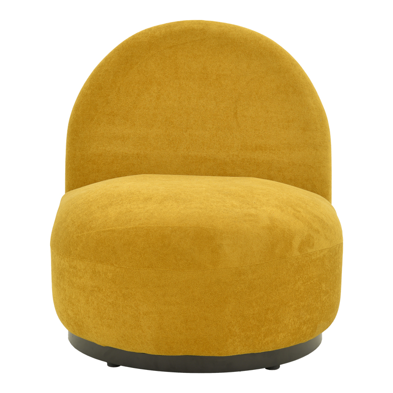 392-000011-3 Zenny swivel armchair fabric in yellow shade 64x85x68cm - Image 4