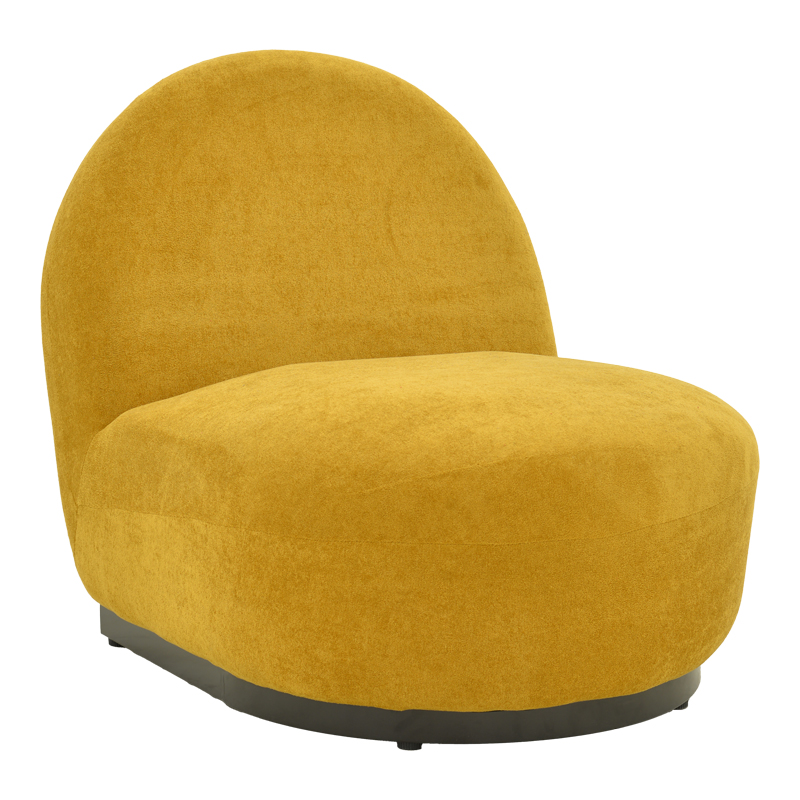 392-000011 Zenny swivel armchair fabric in yellow shade 64x85x68cm - Image 1
