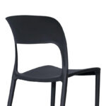 Zanna stackable pp chair in black shade 44x45x80cm - Image 2