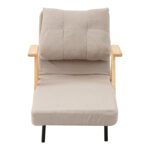 Armchair-Bed Restyl rubberwood- bouclé fabric in cream shade 75x60x93cm - Слика 4