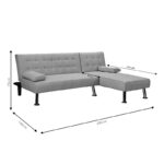 Corner sofa bed reversible Brisk fabric with anthracite shade 200x146x75cm - Слика 6