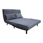 Sofa-bed Josuane I two-seater fabric in anthracite  color 122x80x81cm - Image 2